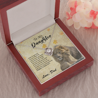 Thumbnail for to my daughter necklace, you will always be daddy's little girl the love knot necklace