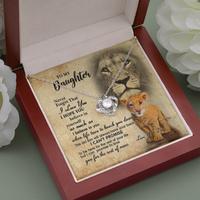 Thumbnail for to my daughter necklace, this old lion will always have your back the love knot necklace