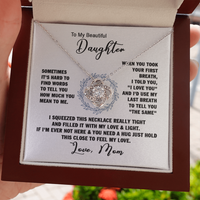 Thumbnail for To My Beautiful Daughter Love Knot Necklace, Gift For Daughter From Mom