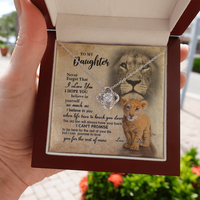 Thumbnail for to my daughter necklace, this old lion will always have your back the love knot necklace
