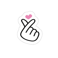 Thumbnail for Kpop Korean Finger Heart Vinyl Sticker, Awareness Sticker, Lovely Vinyl Sticker, Inspirational Sticker, Hydroflask Decal