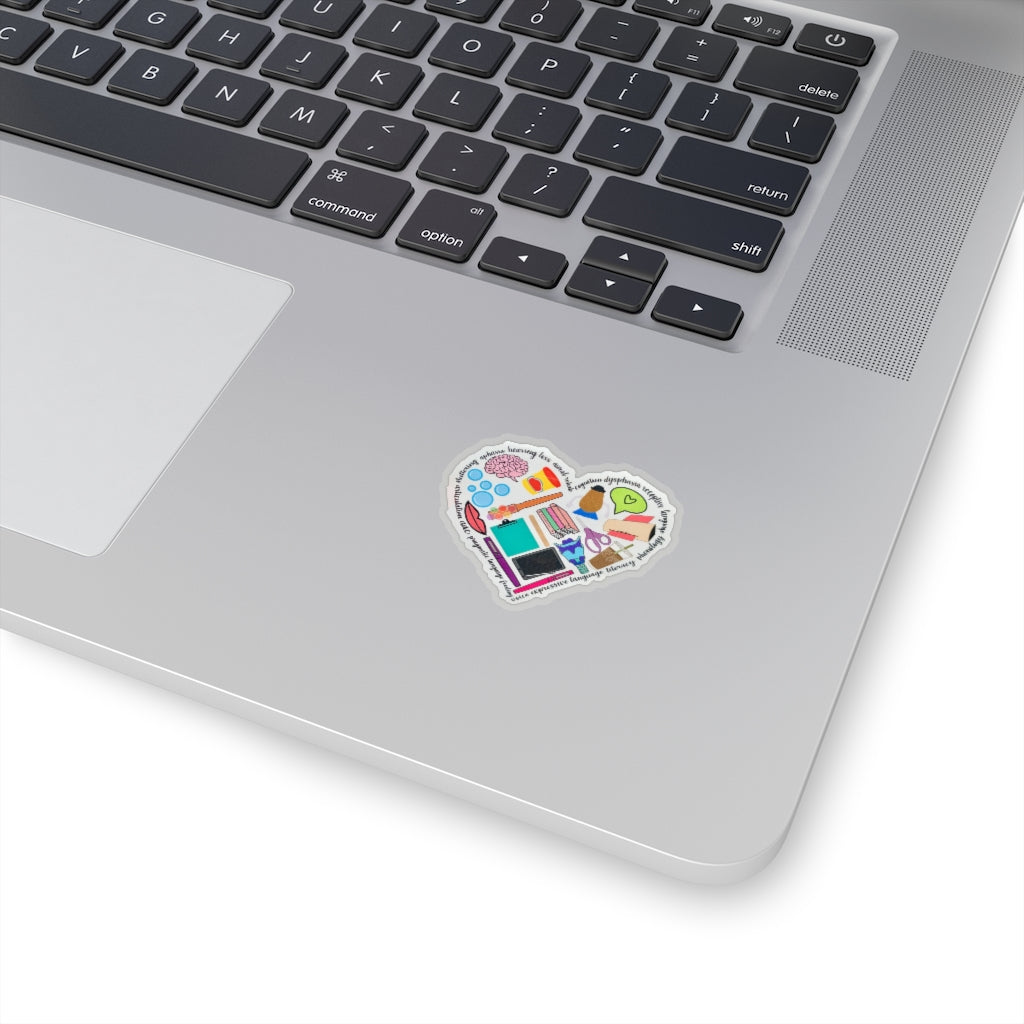 Speech Therapist Sticker, SLP Sticker, SLP Grad Gift, Cf SLP, Speech Pathologist Sticker, Heart Sticker, Speech Therapy