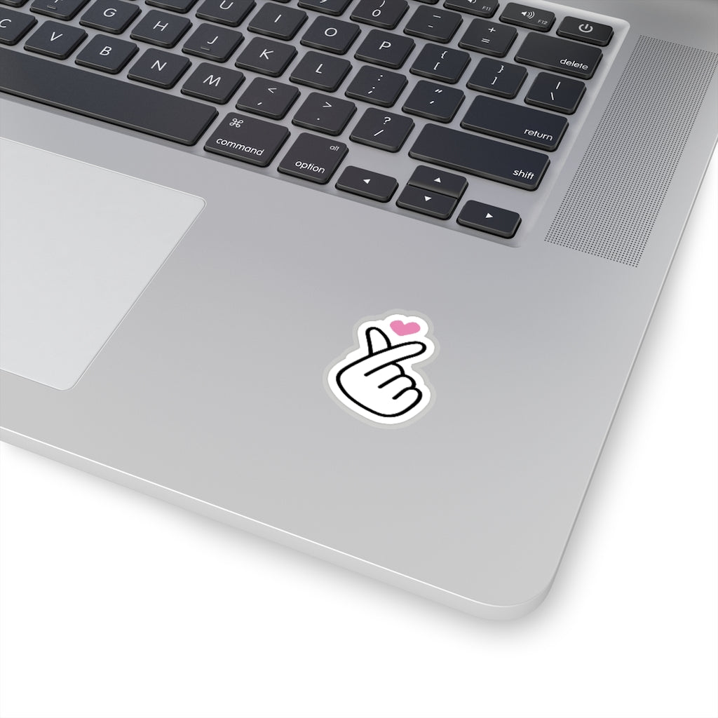 Kpop Korean Finger Heart Vinyl Sticker, Awareness Sticker, Lovely Vinyl Sticker, Inspirational Sticker, Hydroflask Decal