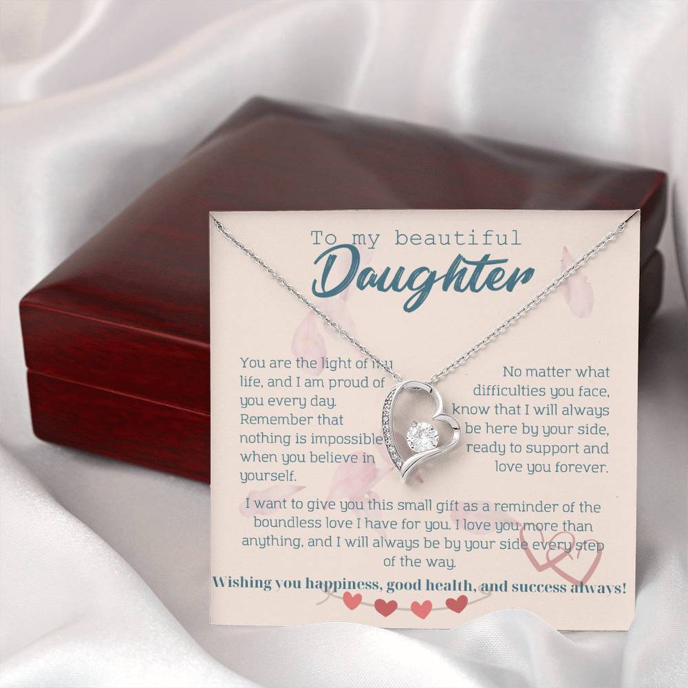 To My Beautiful Daughter Necklace from Mom – Perfect Gift for Birthday, Christmas, and Graduation – Special Gifts for Stepdaughter from Stepmom & Stepdad