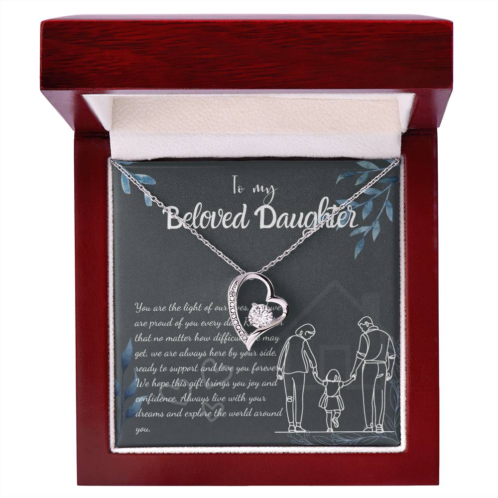 To My Daughter Necklace From Mom & Dad – Heartfelt Gift with Loving Message, Perfect for Birthday, Christmas, Graduation, and Special Milestones