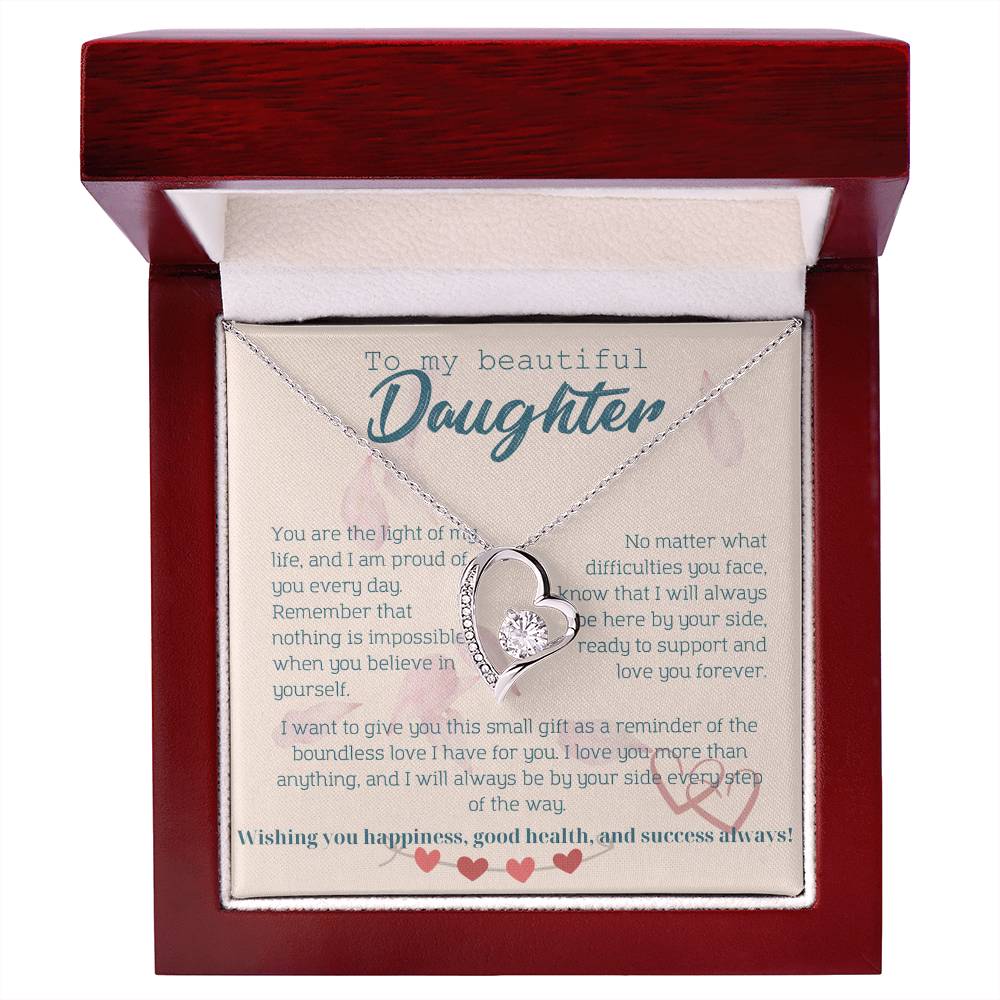 To My Beautiful Daughter Necklace from Mom – Perfect Gift for Birthday, Christmas, and Graduation – Special Gifts for Stepdaughter from Stepmom & Stepdad