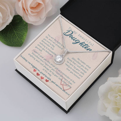 To My Beautiful Daughter Necklace from Mom – Perfect Gift for Birthday, Christmas, and Graduation – Special Gifts for Stepdaughter from Stepmom & Stepdad