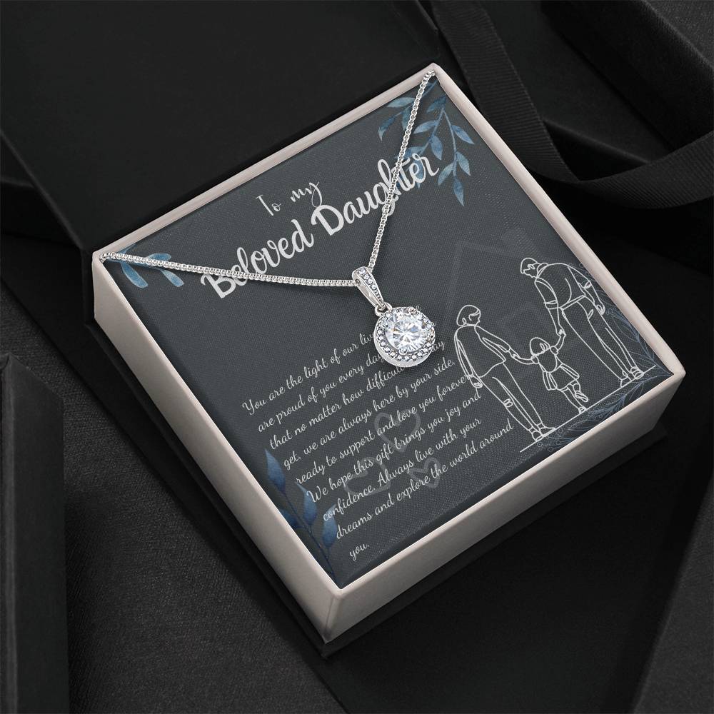 To My Daughter Necklace From Mom & Dad – Heartfelt Gift with Loving Message, Perfect for Birthday, Christmas, Graduation, and Special Milestones
