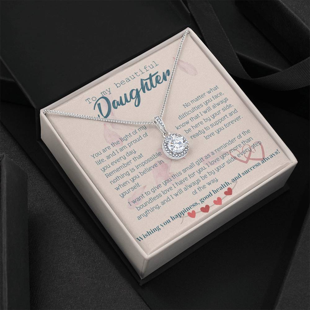 To My Beautiful Daughter Necklace from Mom – Perfect Gift for Birthday, Christmas, and Graduation – Special Gifts for Stepdaughter from Stepmom & Stepdad