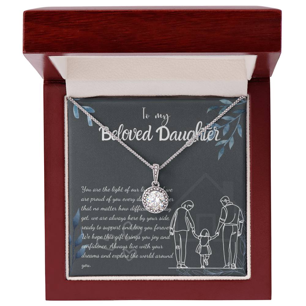 To My Daughter Necklace From Mom & Dad – Heartfelt Gift with Loving Message, Perfect for Birthday, Christmas, Graduation, and Special Milestones