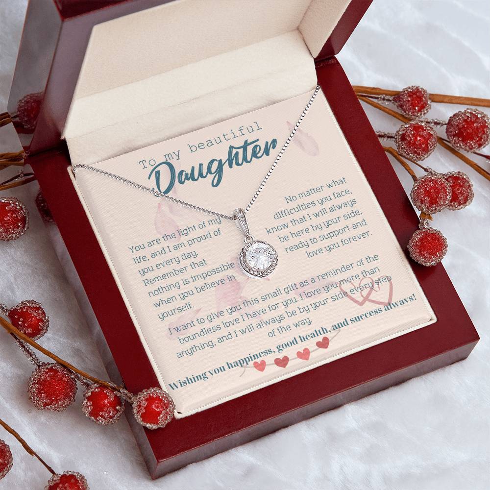 To My Beautiful Daughter Necklace from Mom – Perfect Gift for Birthday, Christmas, and Graduation – Special Gifts for Stepdaughter from Stepmom & Stepdad