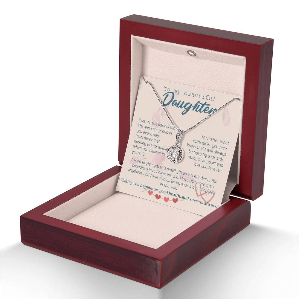 To My Beautiful Daughter Necklace from Mom – Perfect Gift for Birthday, Christmas, and Graduation – Special Gifts for Stepdaughter from Stepmom & Stepdad