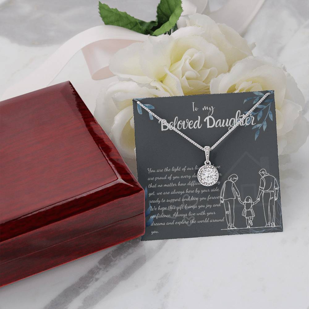 To My Daughter Necklace From Mom & Dad – Heartfelt Gift with Loving Message, Perfect for Birthday, Christmas, Graduation, and Special Milestones