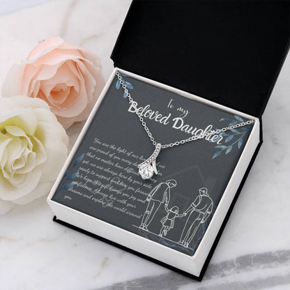 To My Daughter Necklace From Mom & Dad – Heartfelt Gift with Loving Message, Perfect for Birthday, Christmas, Graduation, and Special Milestones