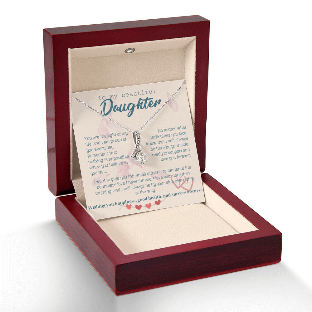 To My Beautiful Daughter Necklace from Mom – Perfect Gift for Birthday, Christmas, and Graduation – Special Gifts for Stepdaughter from Stepmom & Stepdad