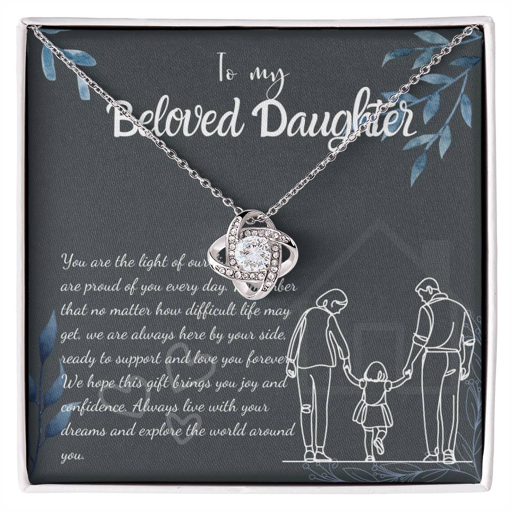 To My Daughter Necklace From Mom & Dad – Heartfelt Gift with Loving Message, Perfect for Birthday, Christmas, Graduation, and Special Milestones