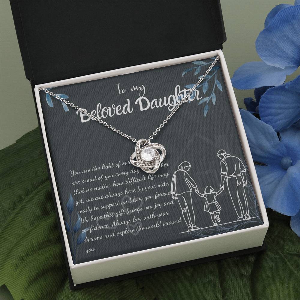 To My Daughter Necklace From Mom & Dad – Heartfelt Gift with Loving Message, Perfect for Birthday, Christmas, Graduation, and Special Milestones