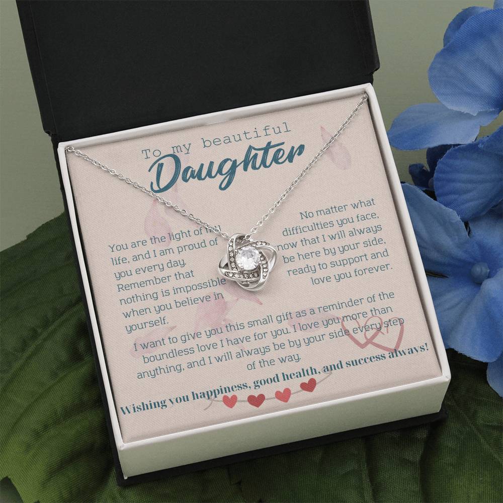 To My Beautiful Daughter Necklace from Mom – Perfect Gift for Birthday, Christmas, and Graduation – Special Gifts for Stepdaughter from Stepmom & Stepdad