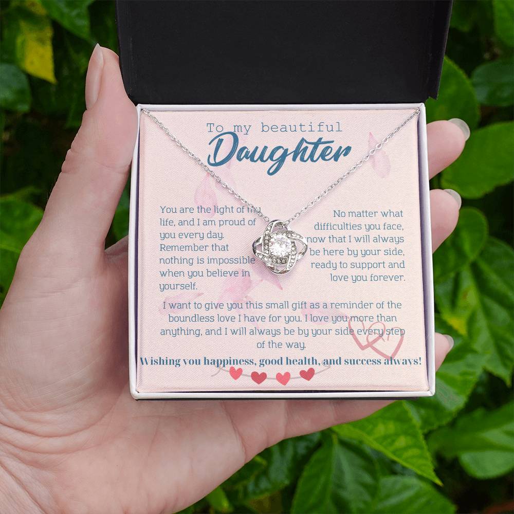 To My Beautiful Daughter Necklace from Mom – Perfect Gift for Birthday, Christmas, and Graduation – Special Gifts for Stepdaughter from Stepmom & Stepdad