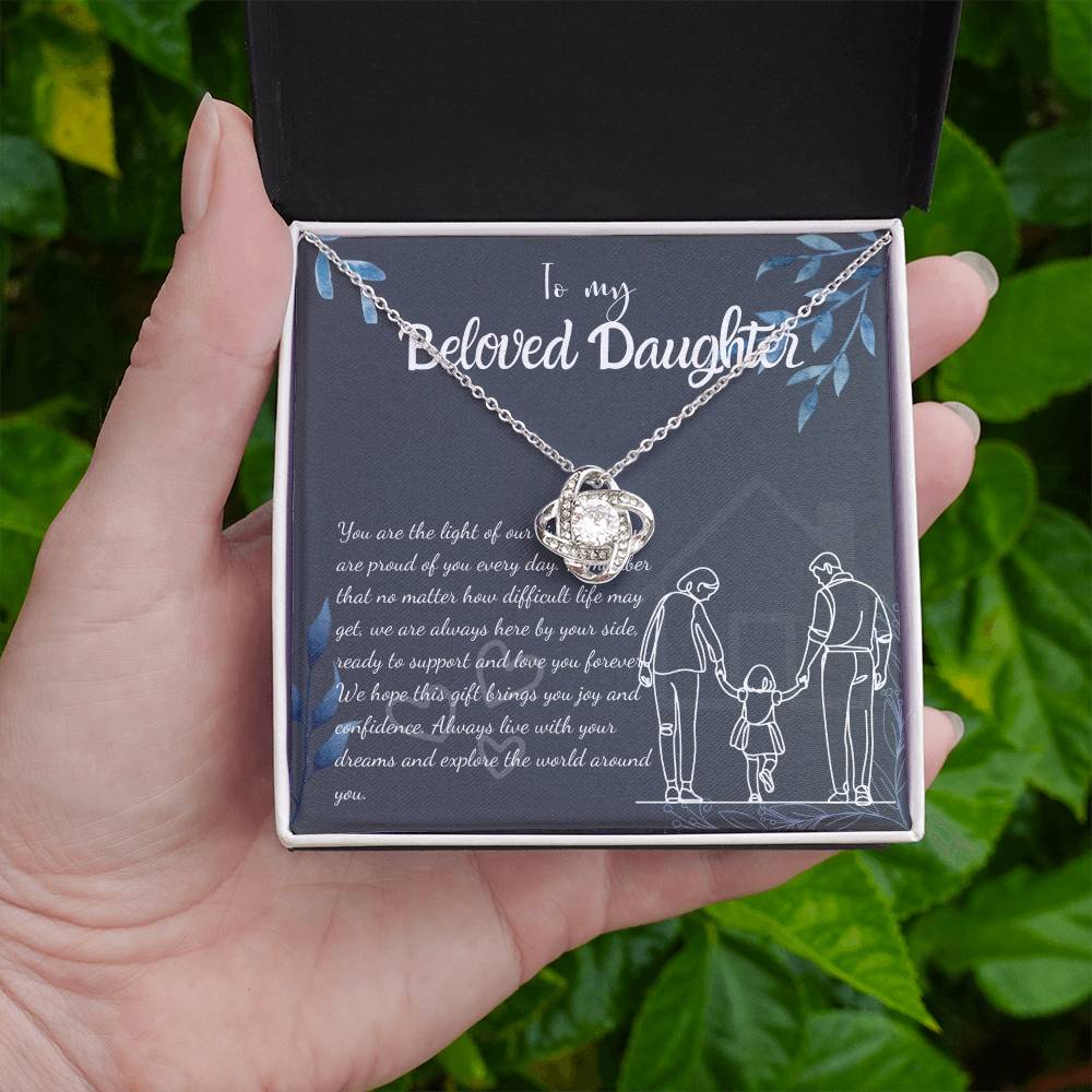 To My Daughter Necklace From Mom & Dad – Heartfelt Gift with Loving Message, Perfect for Birthday, Christmas, Graduation, and Special Milestones