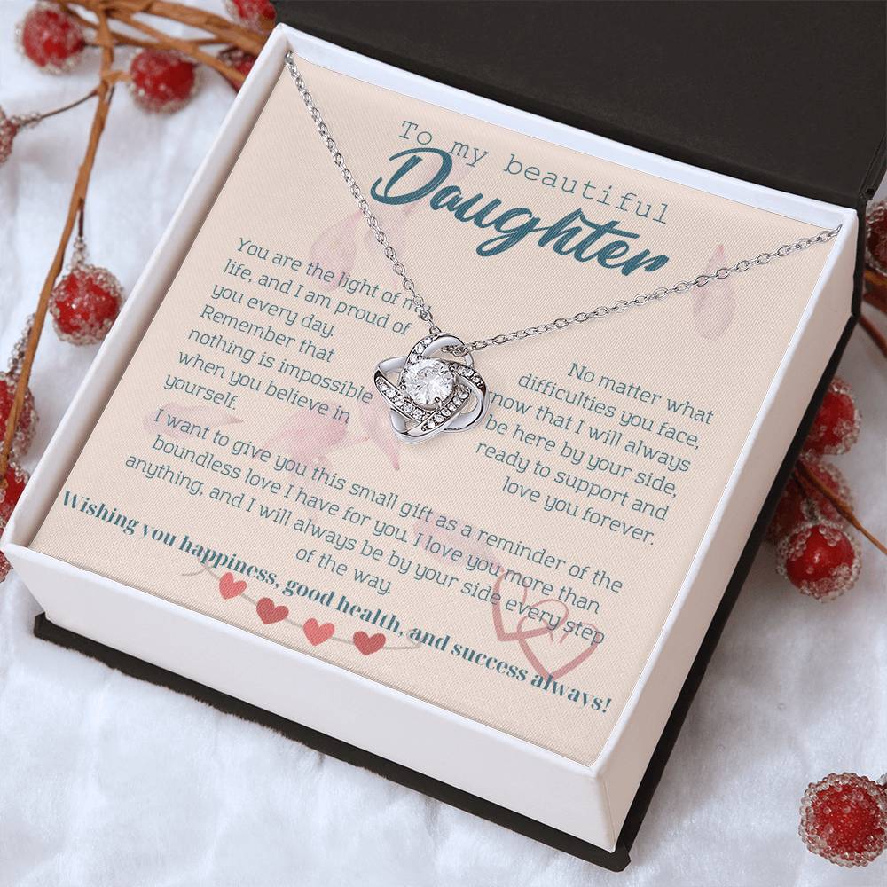 To My Beautiful Daughter Necklace from Mom – Perfect Gift for Birthday, Christmas, and Graduation – Special Gifts for Stepdaughter from Stepmom & Stepdad