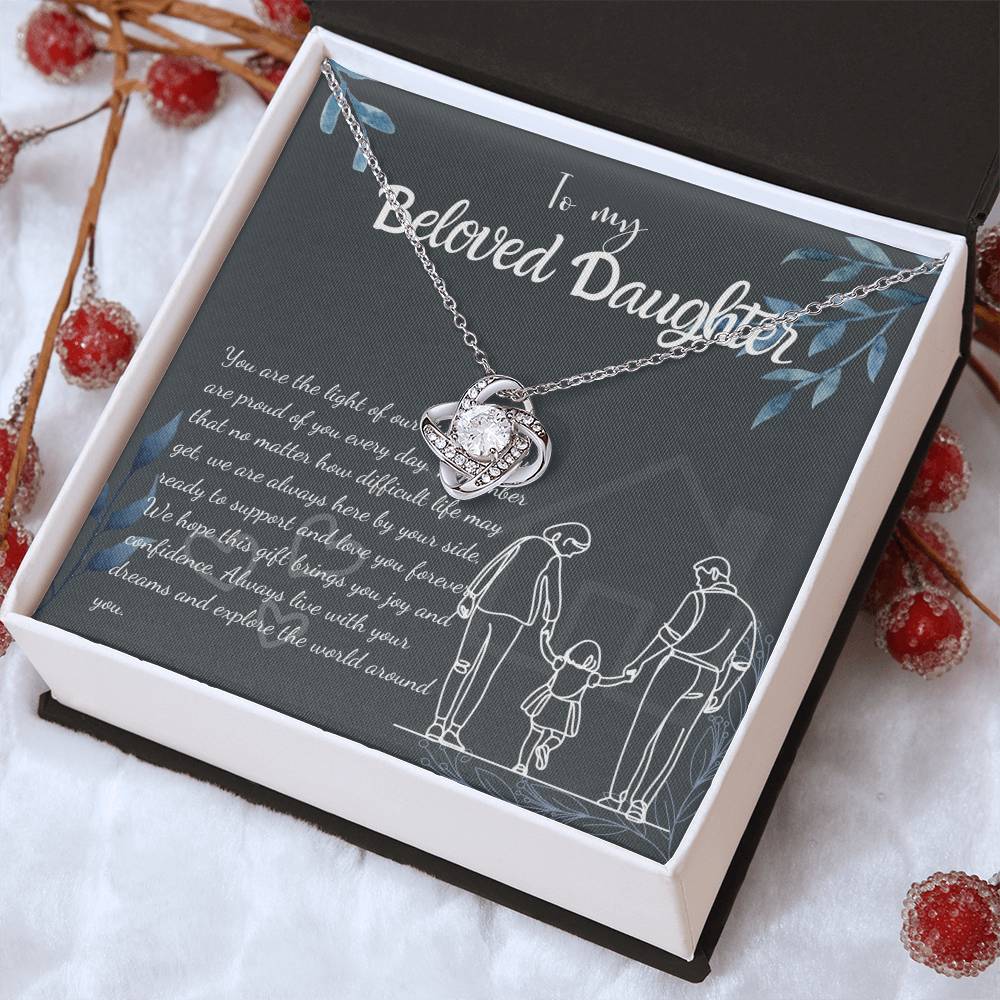 To My Daughter Necklace From Mom & Dad – Heartfelt Gift with Loving Message, Perfect for Birthday, Christmas, Graduation, and Special Milestones