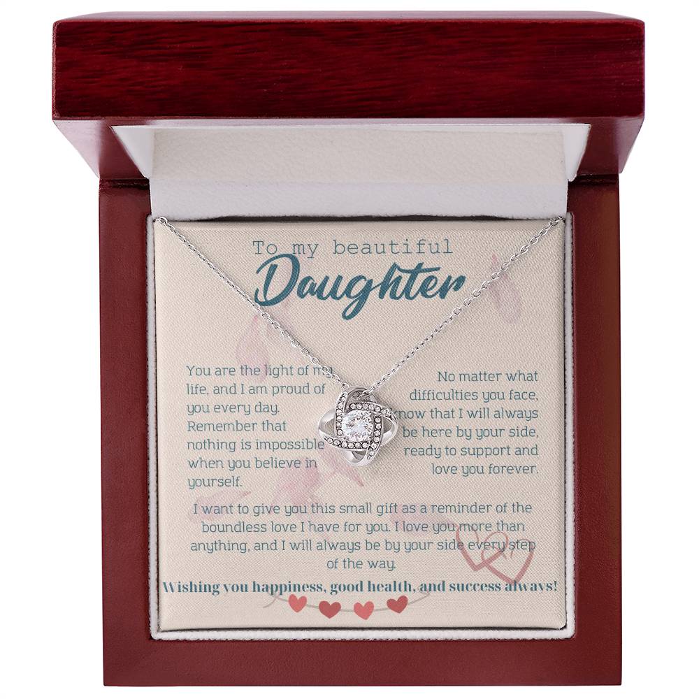 To My Beautiful Daughter Necklace from Mom – Perfect Gift for Birthday, Christmas, and Graduation – Special Gifts for Stepdaughter from Stepmom & Stepdad