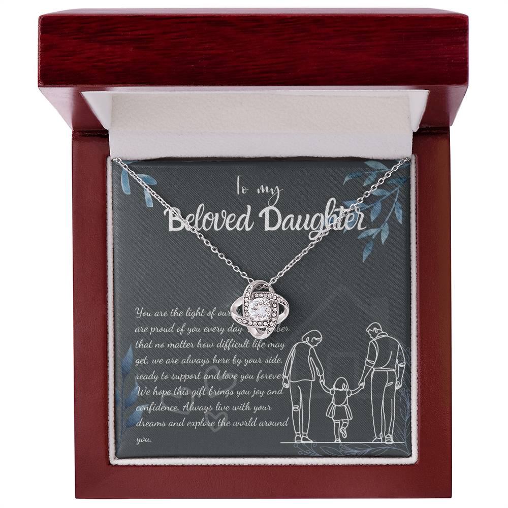 To My Daughter Necklace From Mom & Dad – Heartfelt Gift with Loving Message, Perfect for Birthday, Christmas, Graduation, and Special Milestones