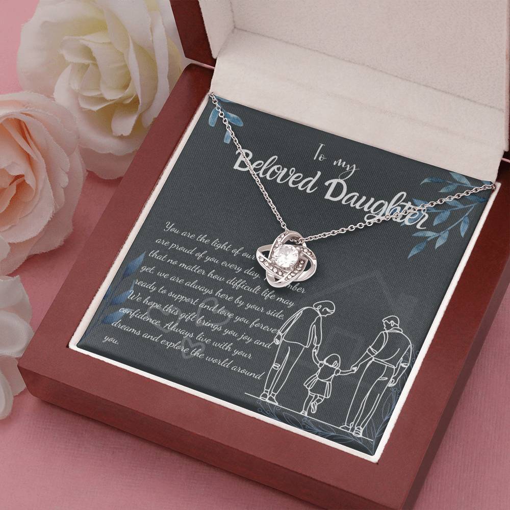 To My Daughter Necklace From Mom & Dad – Heartfelt Gift with Loving Message, Perfect for Birthday, Christmas, Graduation, and Special Milestones