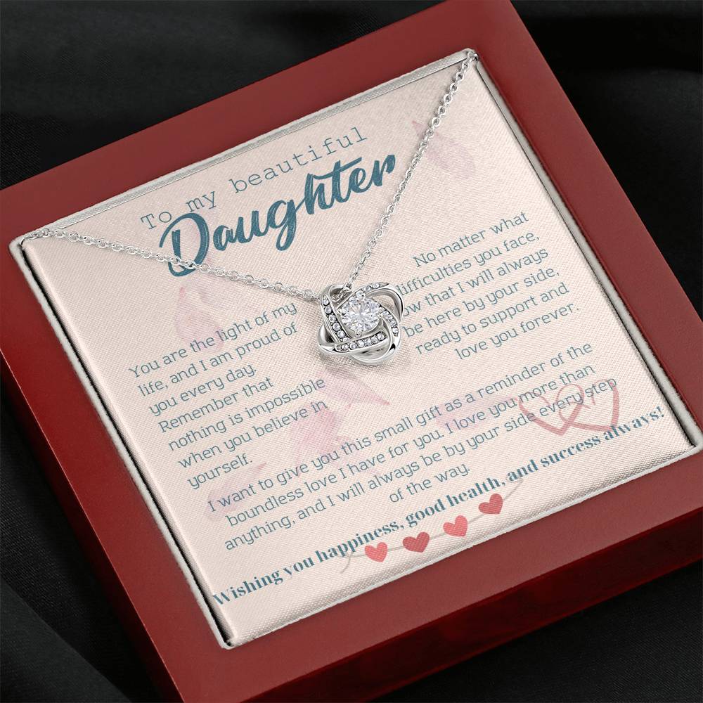 To My Beautiful Daughter Necklace from Mom – Perfect Gift for Birthday, Christmas, and Graduation – Special Gifts for Stepdaughter from Stepmom & Stepdad