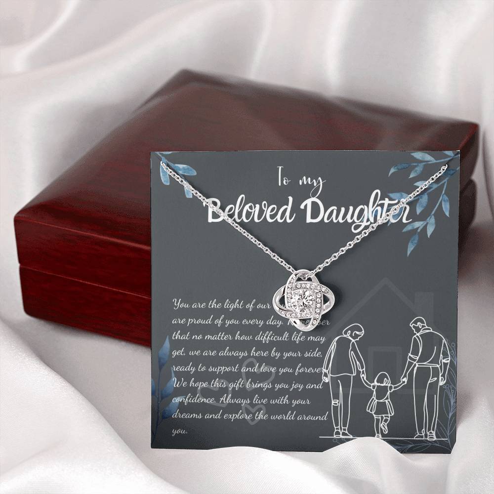 To My Daughter Necklace From Mom & Dad – Heartfelt Gift with Loving Message, Perfect for Birthday, Christmas, Graduation, and Special Milestones