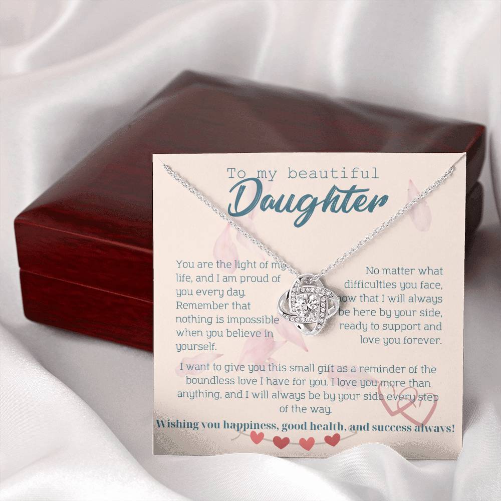 To My Beautiful Daughter Necklace from Mom – Perfect Gift for Birthday, Christmas, and Graduation – Special Gifts for Stepdaughter from Stepmom & Stepdad