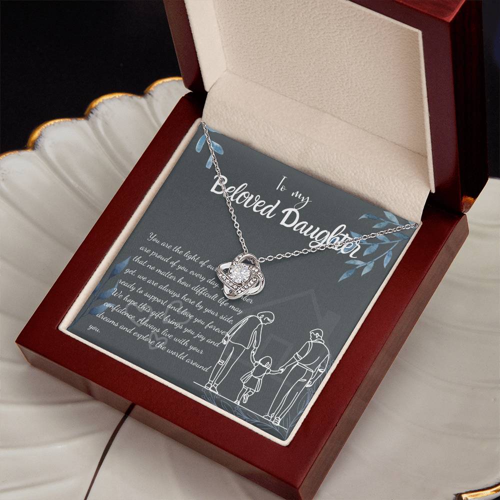 To My Daughter Necklace From Mom & Dad – Heartfelt Gift with Loving Message, Perfect for Birthday, Christmas, Graduation, and Special Milestones