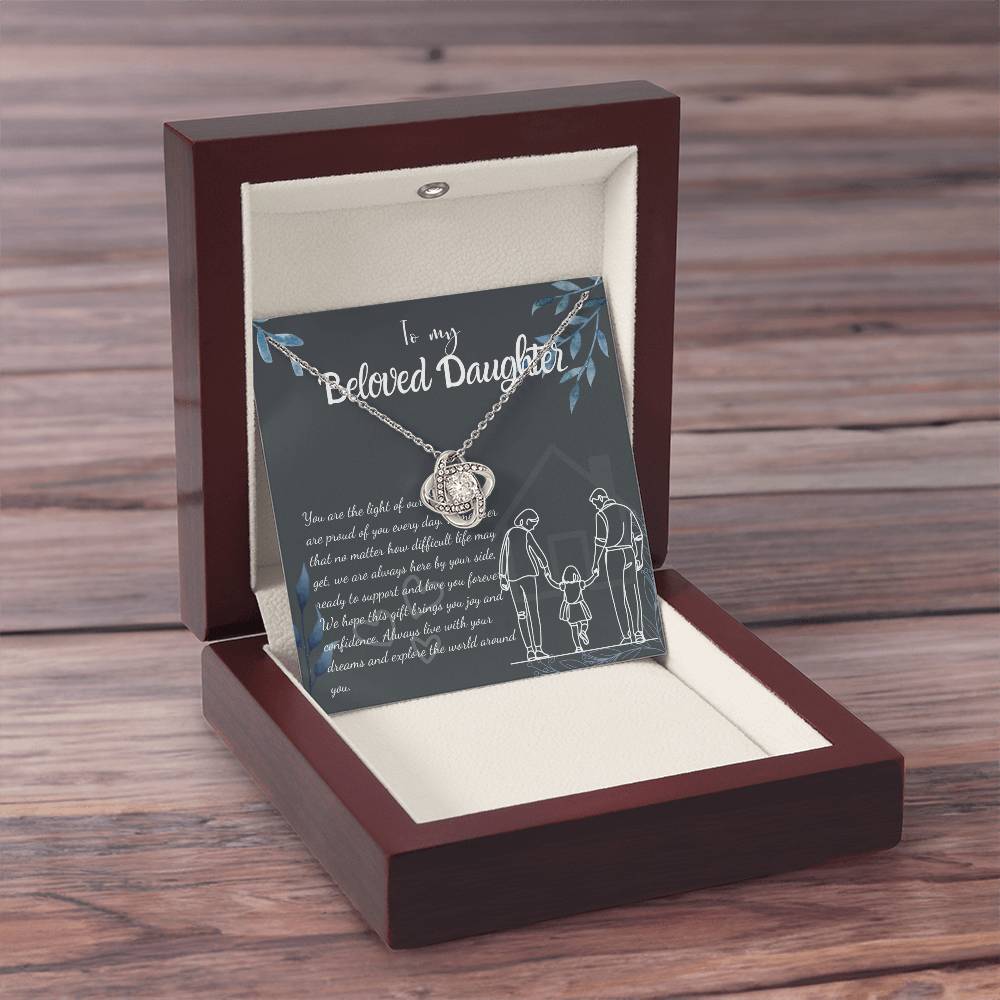 To My Daughter Necklace From Mom & Dad – Heartfelt Gift with Loving Message, Perfect for Birthday, Christmas, Graduation, and Special Milestones