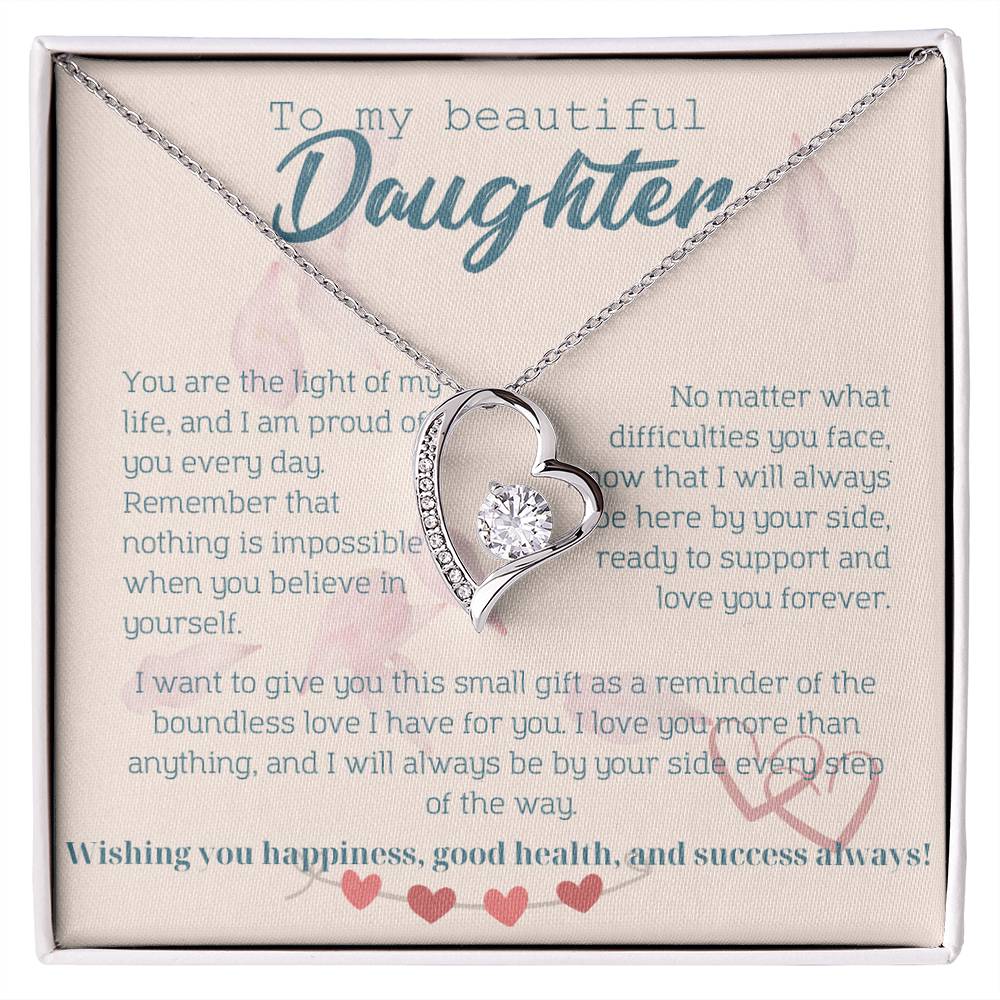 To My Beautiful Daughter Necklace from Mom – Perfect Gift for Birthday, Christmas, and Graduation – Special Gifts for Stepdaughter from Stepmom & Stepdad