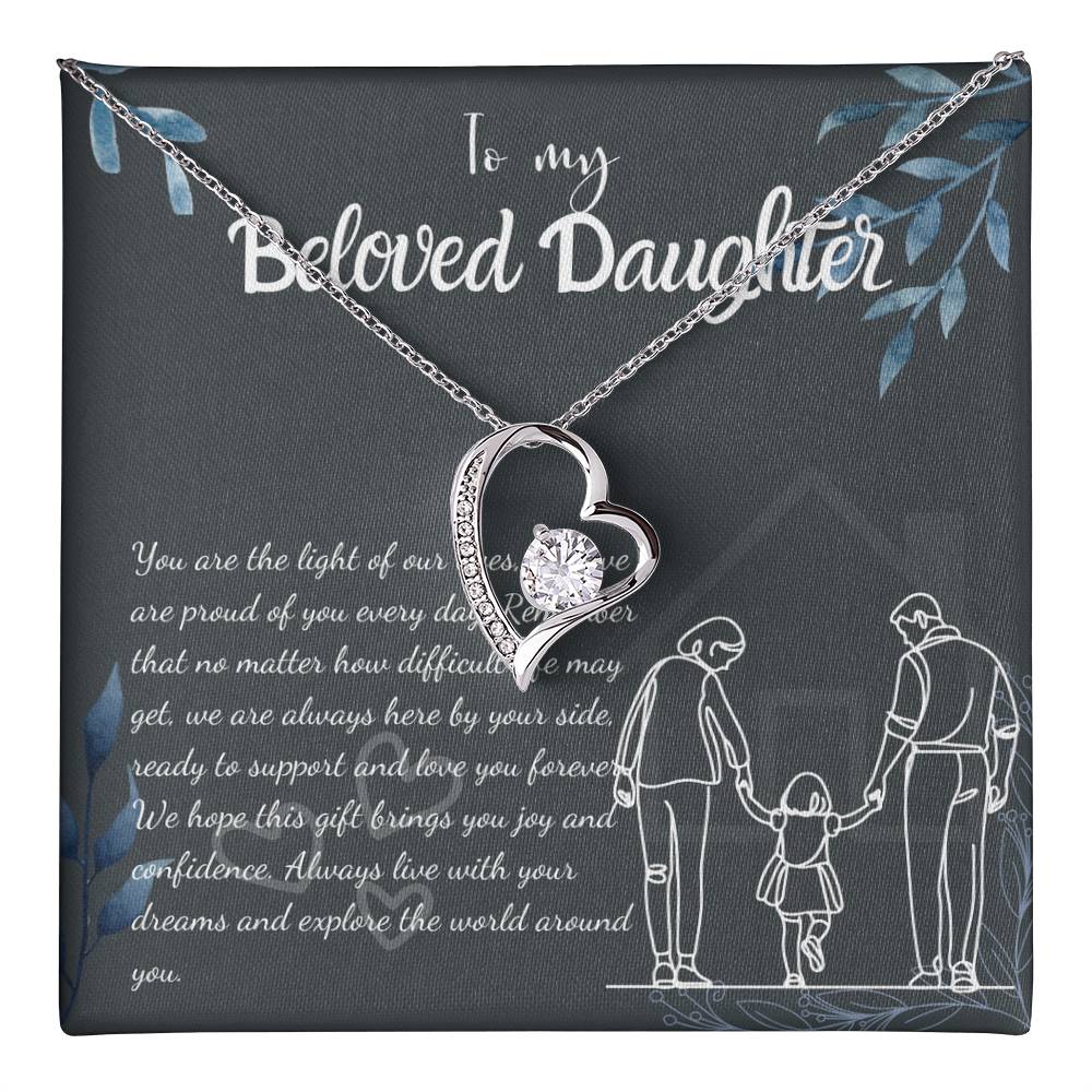 To My Daughter Necklace From Mom & Dad – Heartfelt Gift with Loving Message, Perfect for Birthday, Christmas, Graduation, and Special Milestones