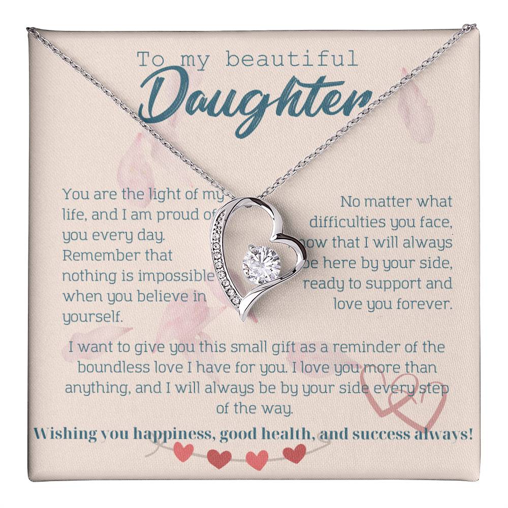 To My Beautiful Daughter Necklace from Mom – Perfect Gift for Birthday, Christmas, and Graduation – Special Gifts for Stepdaughter from Stepmom & Stepdad