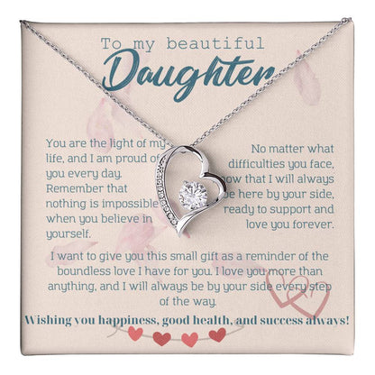 To My Beautiful Daughter Necklace from Mom – Perfect Gift for Birthday, Christmas, and Graduation – Special Gifts for Stepdaughter from Stepmom & Stepdad