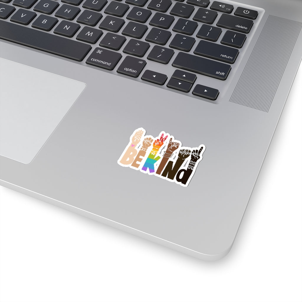 Be Kind Signanguage Magnet Kindness Diversity Kiss Cut Magnet Pride RainbowGBTQ Baby Stickers Boyfriend, Girlfriend, Friend Stickers Sticker for Laptop Decal Wall Stic