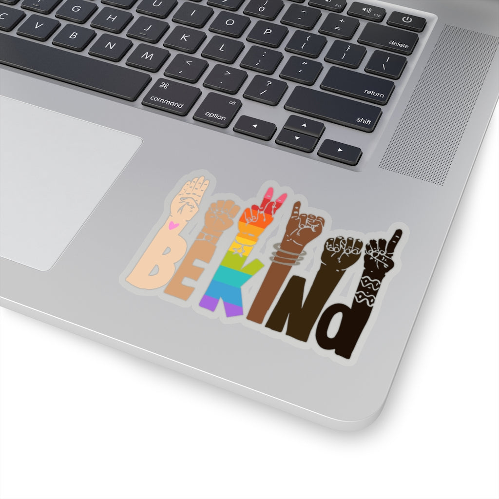 Be Kind Signanguage Magnet Kindness Diversity Kiss Cut Magnet Pride RainbowGBTQ Baby Stickers Boyfriend, Girlfriend, Friend Stickers Sticker for Laptop Decal Wall Stic