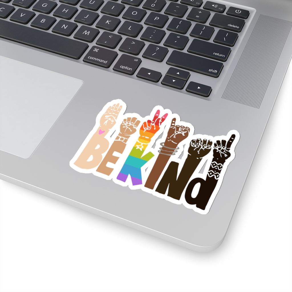 Be Kind Signanguage Magnet Kindness Diversity Kiss Cut Magnet Pride RainbowGBTQ Baby Stickers Boyfriend, Girlfriend, Friend Stickers Sticker for Laptop Decal Wall Stic