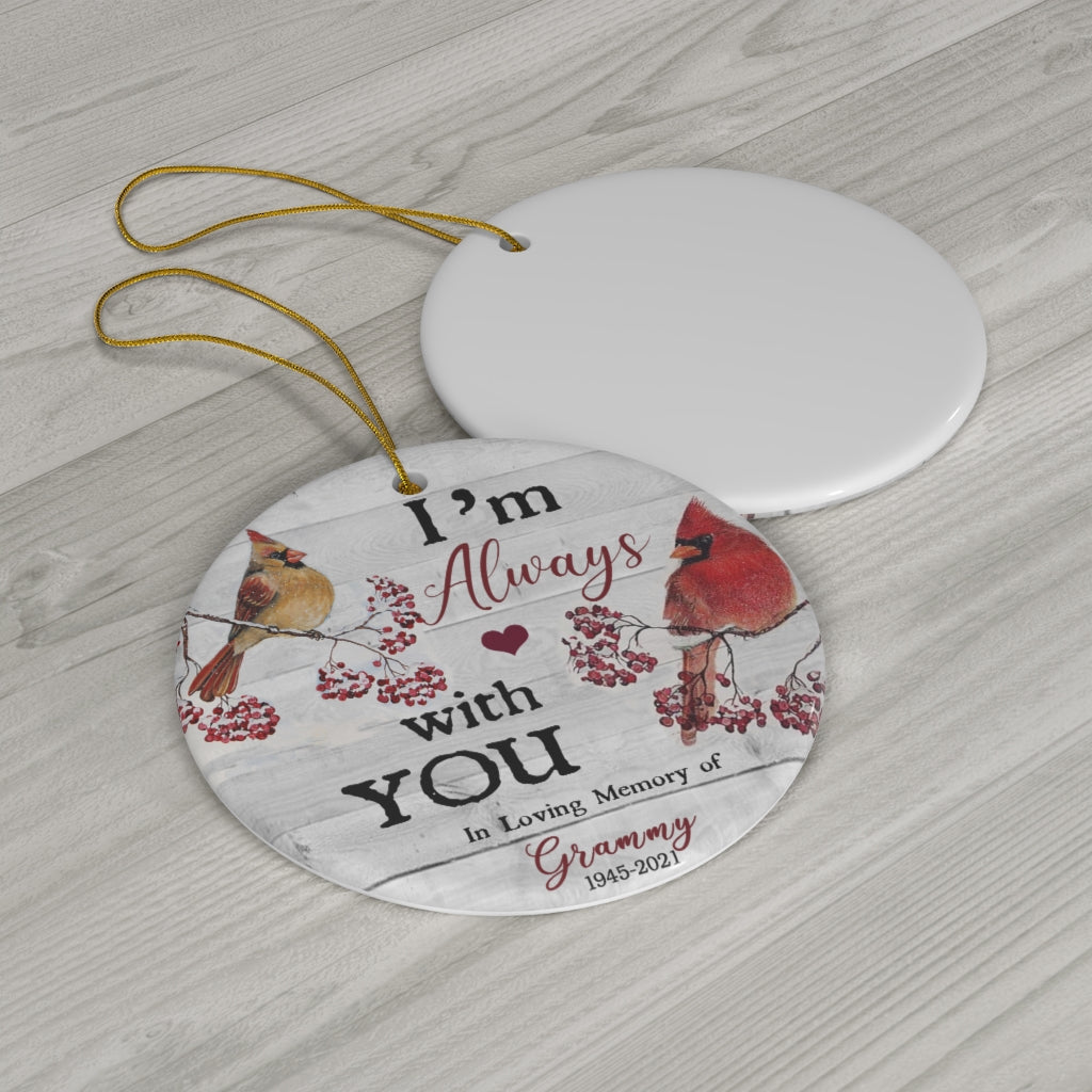 Grammy iWow I Am Always with You, Cardinal Memorial Ornament for Loss of Husband, 2021 Custom Ornament, Remembrance Gift, Christmas Ornament, Grief Poem (x1) 18.95