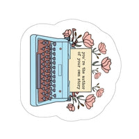 Thumbnail for Inspirational Stickers Flowers Growing from a Typewriter Waterproof Vinyl Decals Mental Health Baby Stickers Boyfriend, Girlfriend, Friend StickersKiss-Cut Stickers