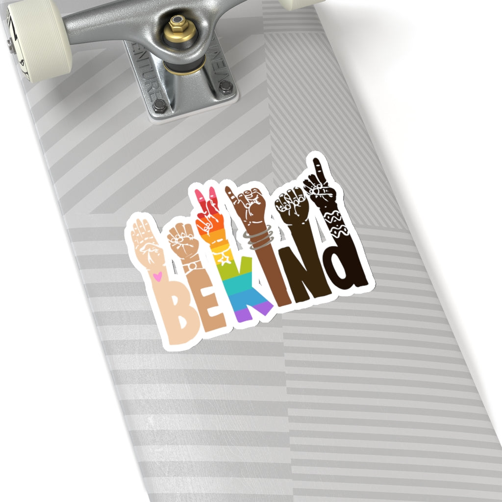 Be Kind Signanguage Magnet Kindness Diversity Kiss Cut Magnet Pride RainbowGBTQ Baby Stickers Boyfriend, Girlfriend, Friend Stickers Sticker for Laptop Decal Wall Stic