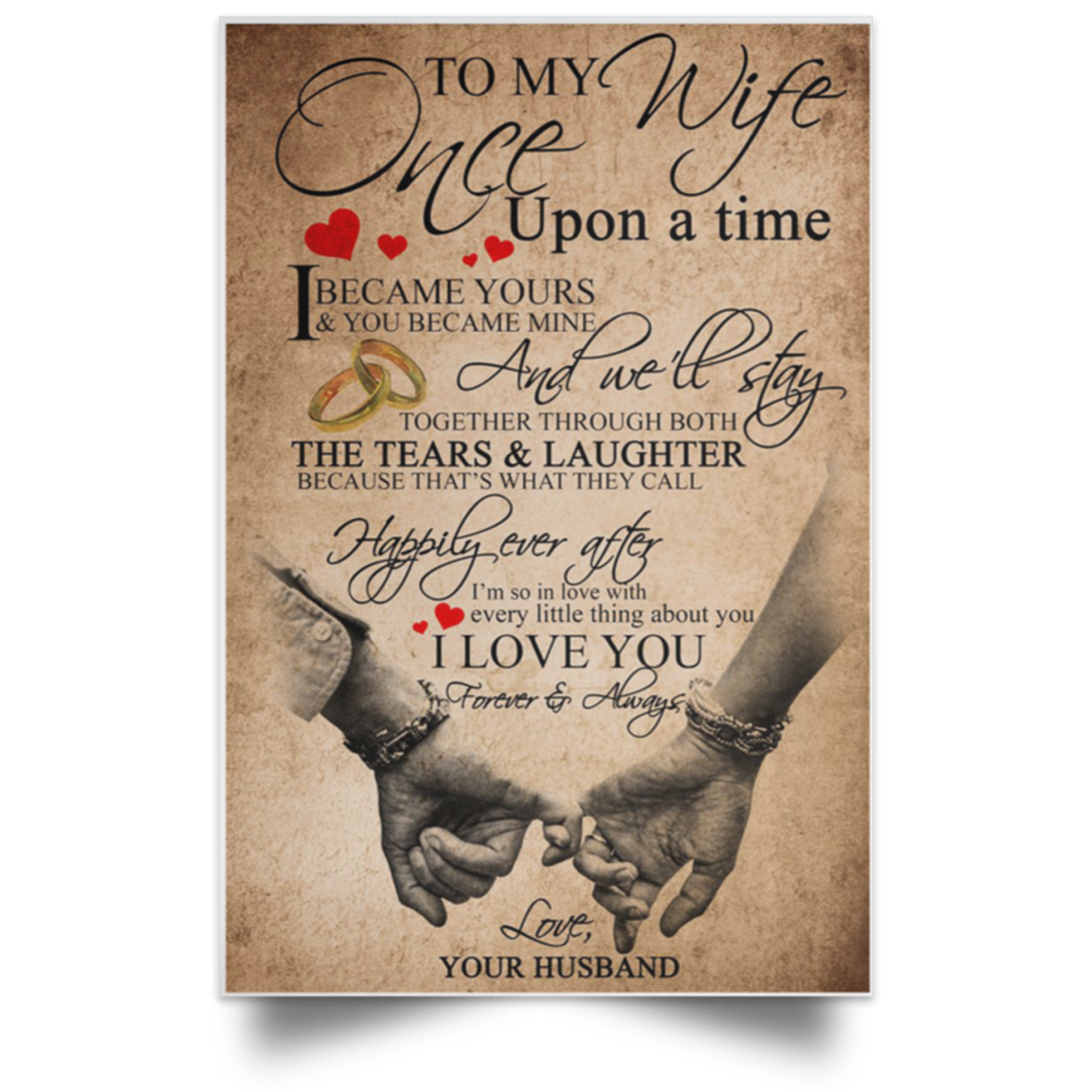 Meaningful Quoteto My Wife Vertical Poster Great Gifts For Wife  Posters Family Friend Perfect Happy Birthday Gift Decor Bedroom, Living Room Print High Quality
