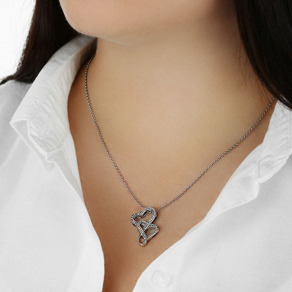 Double Heart Necklace To My Shieldmaiden I Love You to Valhalla And Back and this is best gift for wife,girlfriend on valentine,universary