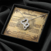 Thumbnail for Double Heart Necklace To My Shieldmaiden I Love You to Valhalla And Back and this is best gift for wife,girlfriend on valentine,universary