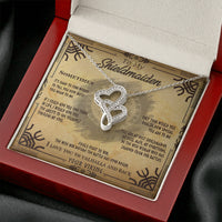 Thumbnail for Double Heart Necklace To My Shieldmaiden I Love You to Valhalla And Back and this is best gift for wife,girlfriend on valentine,universary