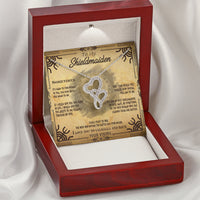Thumbnail for Double Heart Necklace To My Shieldmaiden I Love You to Valhalla And Back and this is best gift for wife,girlfriend on valentine,universary