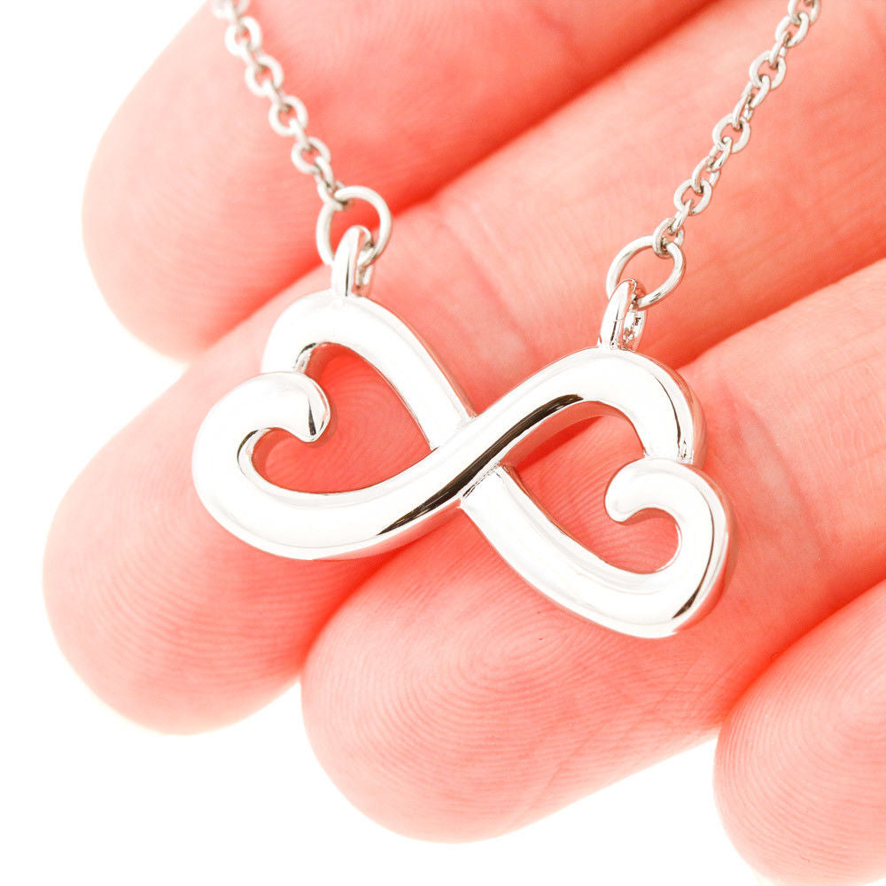 AZTeam Personalized Interlocked Heart Necklace - to My Future Wife - When I Looked Into Your Eyes Best Birthday Gift for Your On Birthday, Christmas